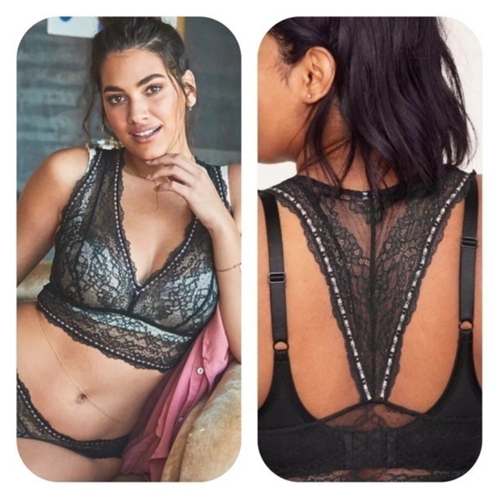 Adore Me 1X black Tanzy Unlined bralette